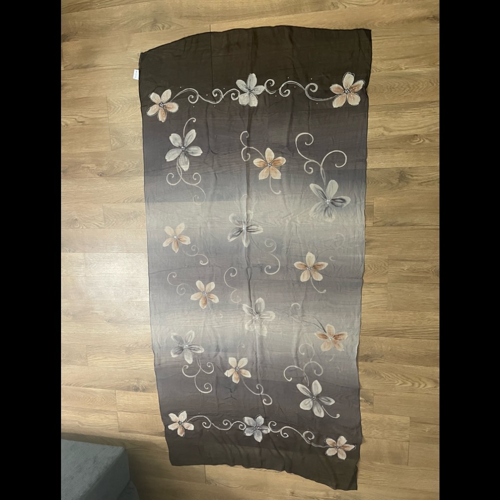 Balmain Beaded sheer Scarf. (Like New)